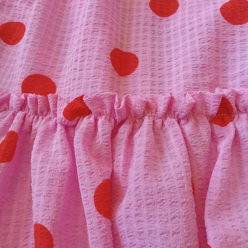 Scoop Pink and Red Polka Dot Off the Shoulder Plus Size Maxi Dress Women's XXL - Picture 10 of 12